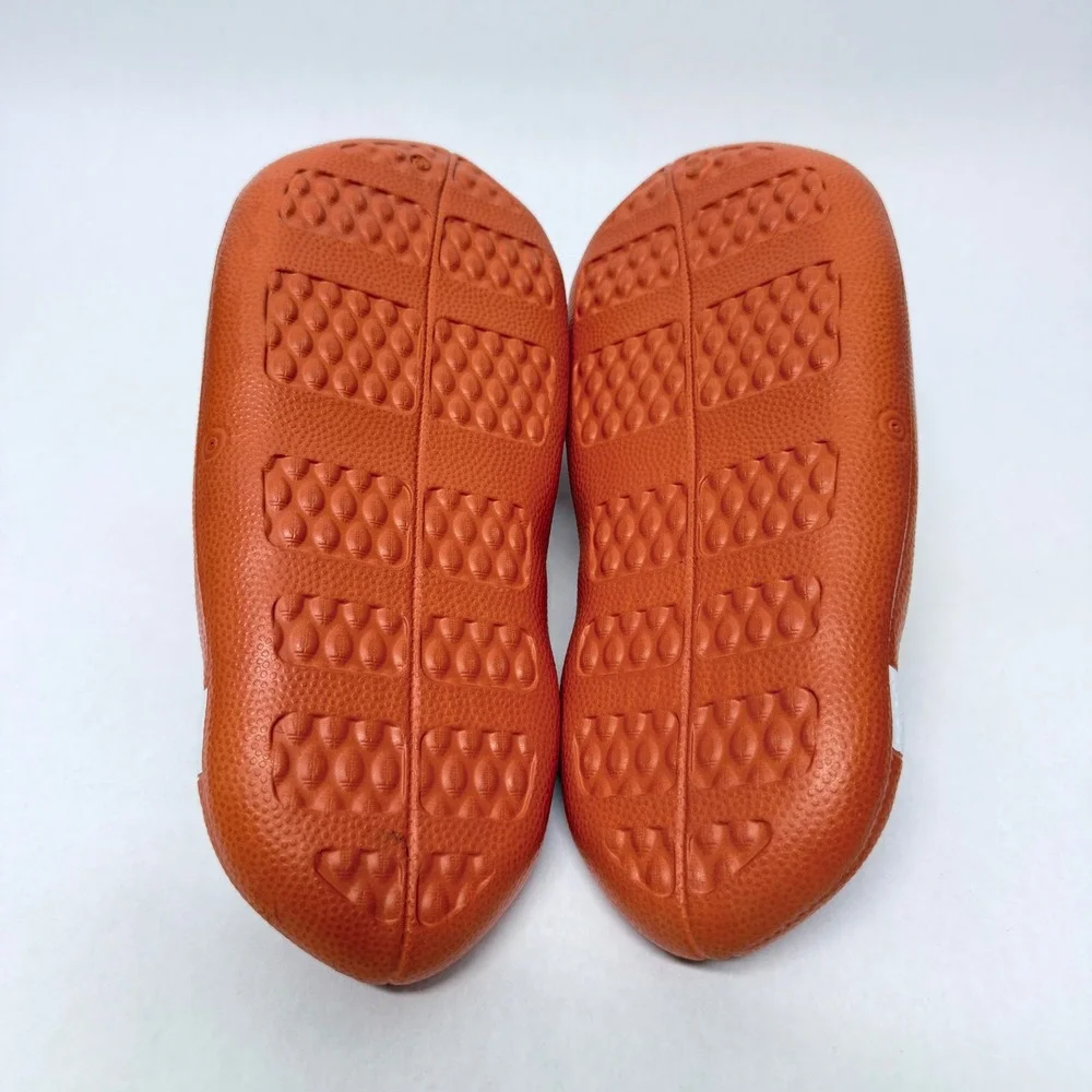 WNXURT Football Novelty Slide Sandals Brown White Sports Theme Unisex Size 7/7.5